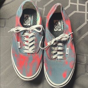 Vans Red and Blue Canvas Sneakers